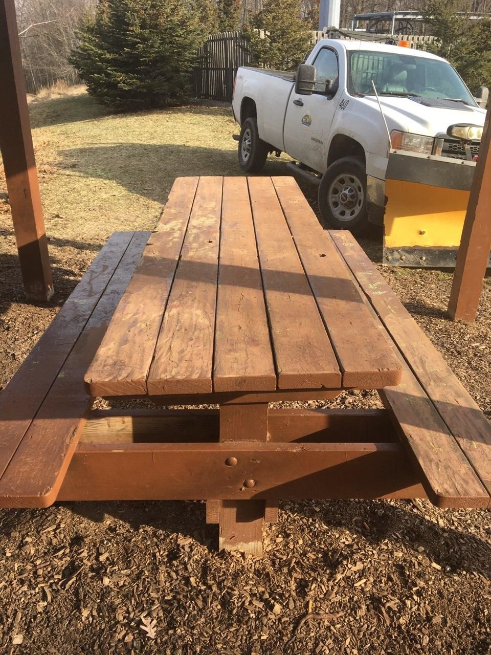 The picnic table at Veterans Memorial Park in Parma was cleaned a day after the Cleveland Jewish News informed police that it had been vandalized with swastikas, obscene images and words, racist epithets and the Confederate flag.  Submitted photo