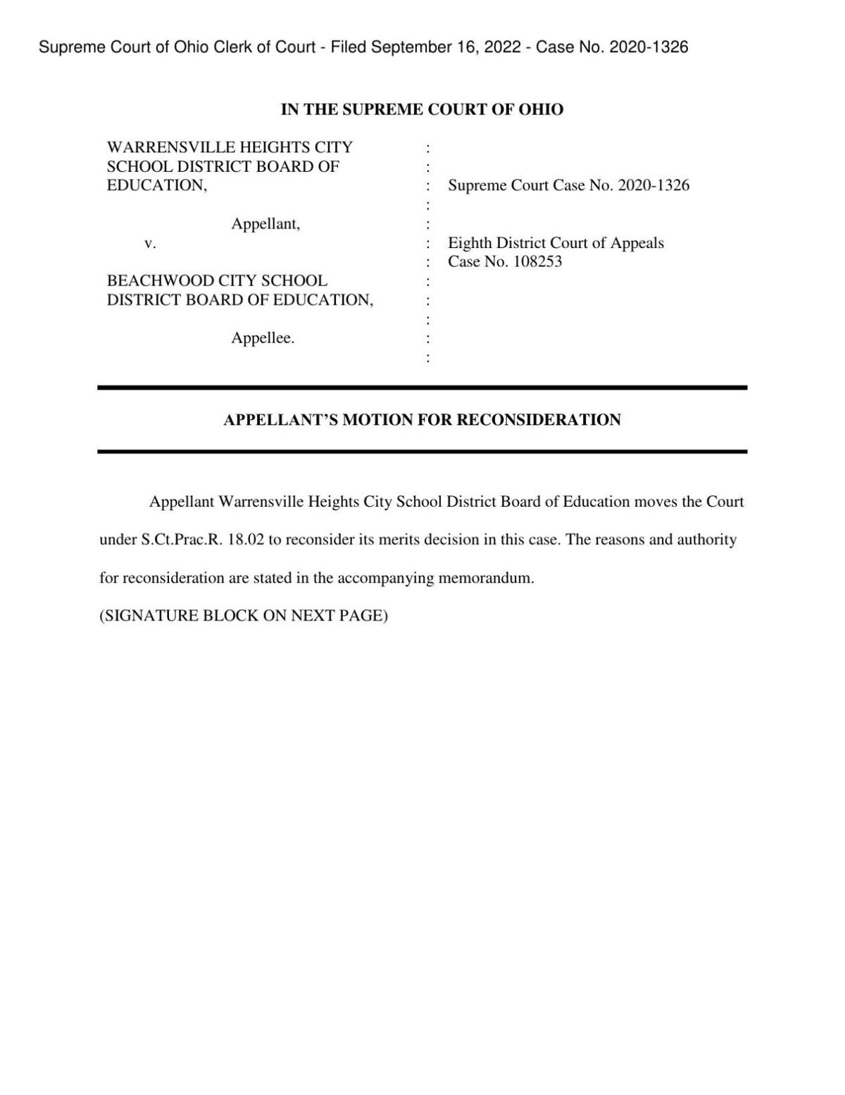 READ Motion for reconsideration