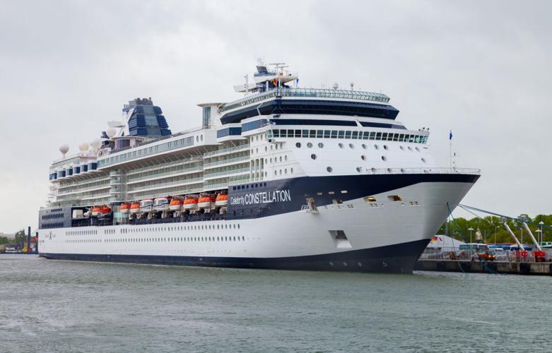 Celebrity Constellation cruise ship lies in harbour