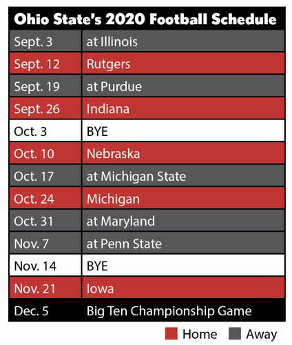 Osu football schedule on sale 2020