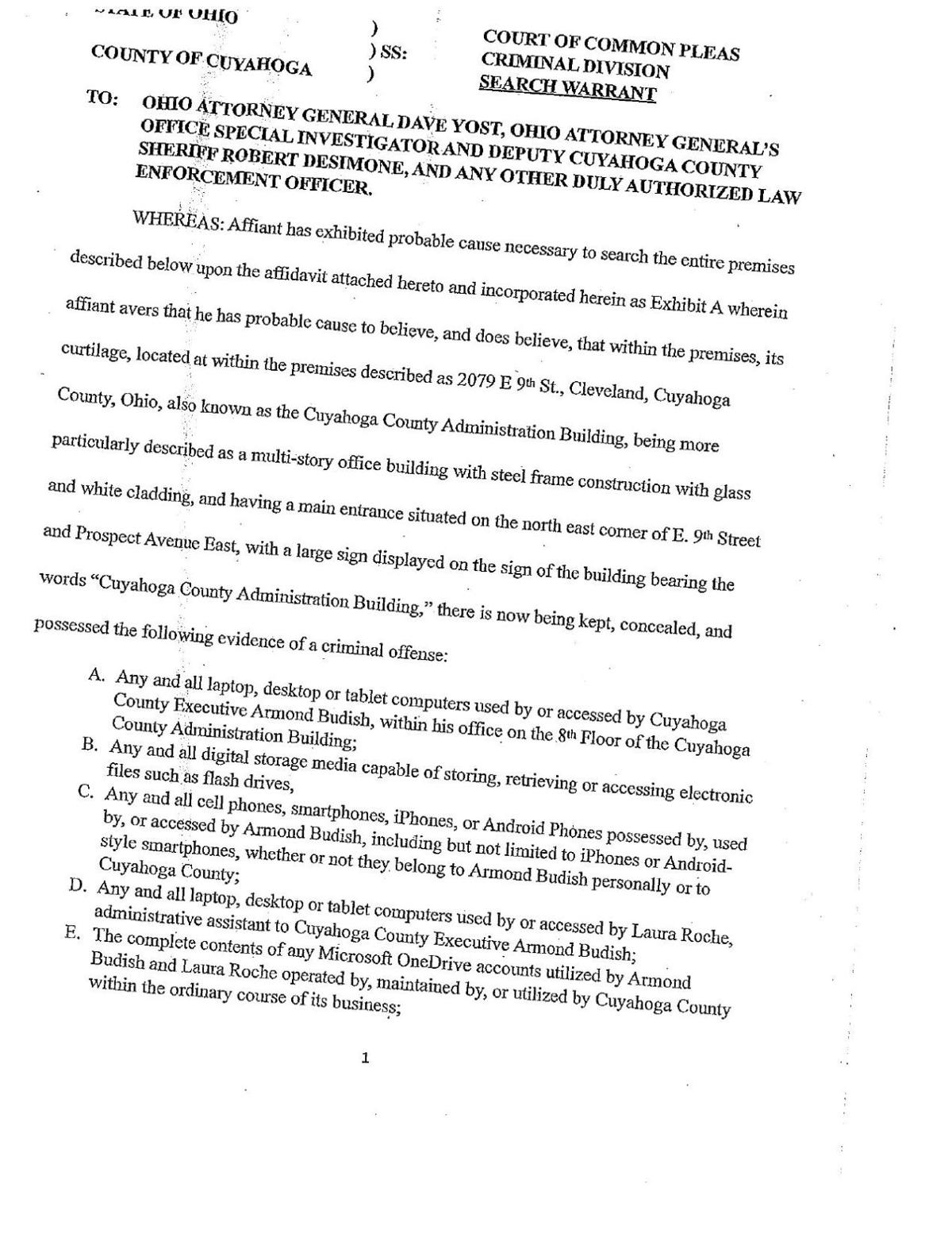 Budish decries raid of Cuyahoga County Executive's office as details of  search emerge | Local News | clevelandjewishnews.com