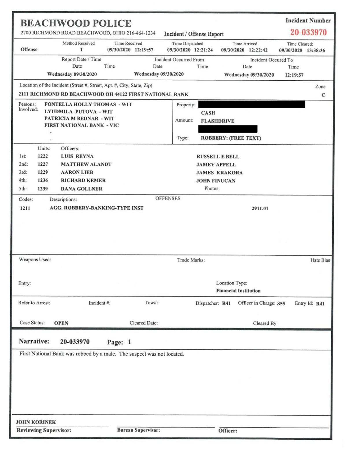 Beachwood bank robber atlarge, authorities ask public for info Local