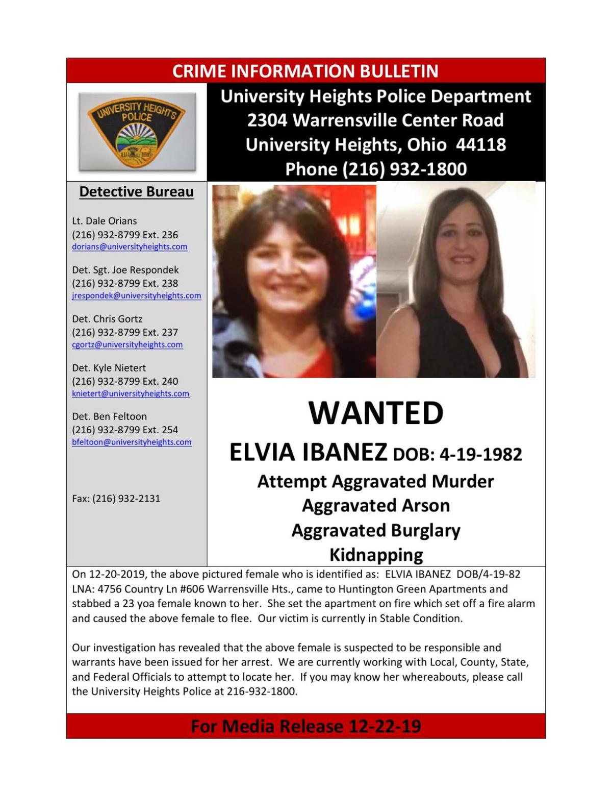 Woman stabbed in University Heights apartment; police searching for