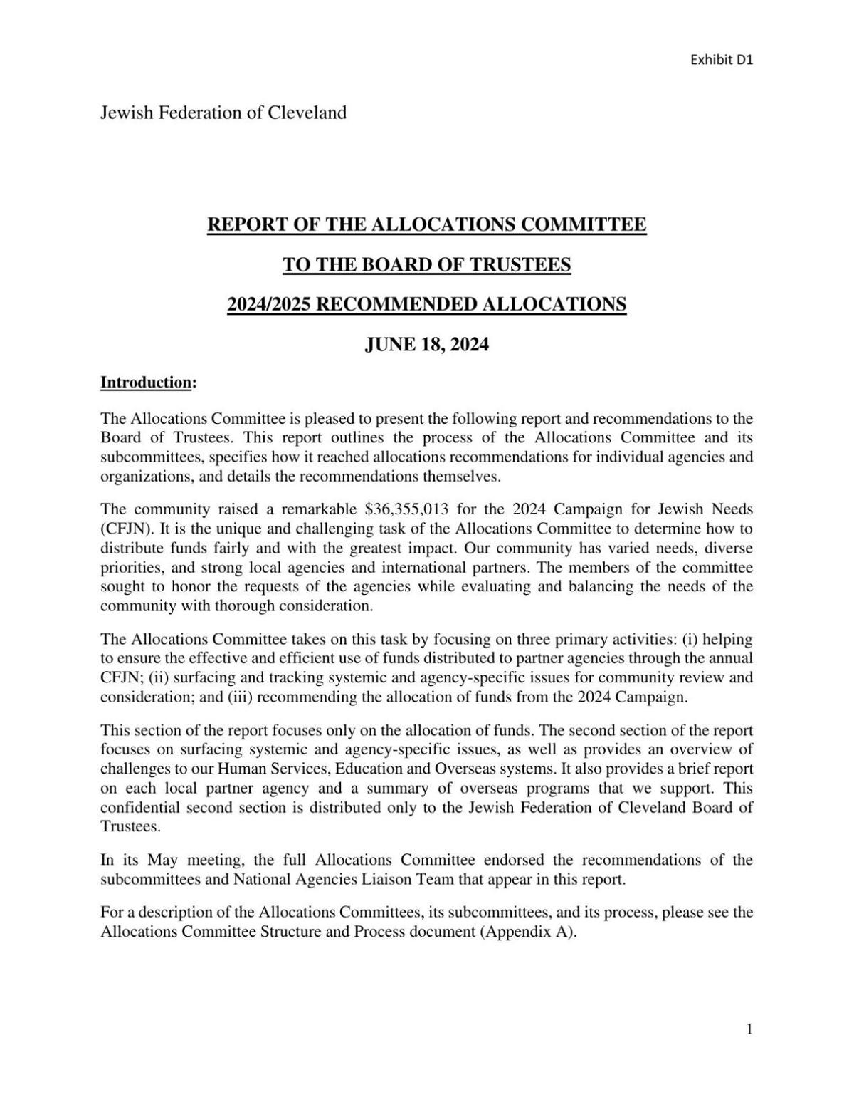 Federation allocates over $33M to local, national, international causes ...