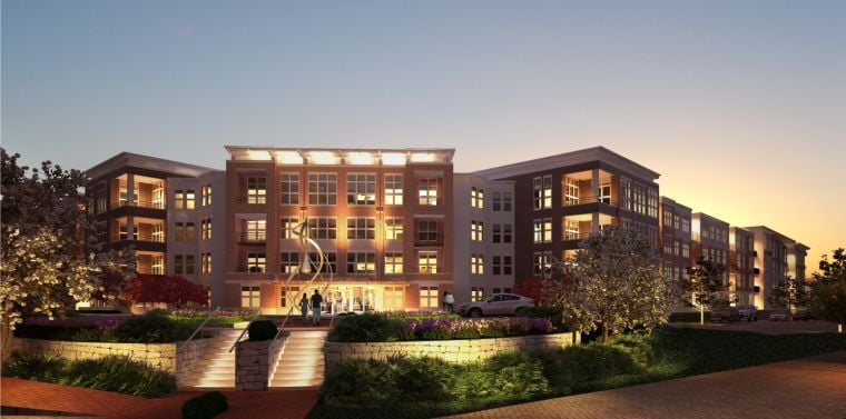 Beachwood Apartment Project Complete With The Vue News An Artist S Rendering Of The Main Entrance To Vue A Luxury Apartment Community Being Built In Beachwood Commerce Park Neighborhood
