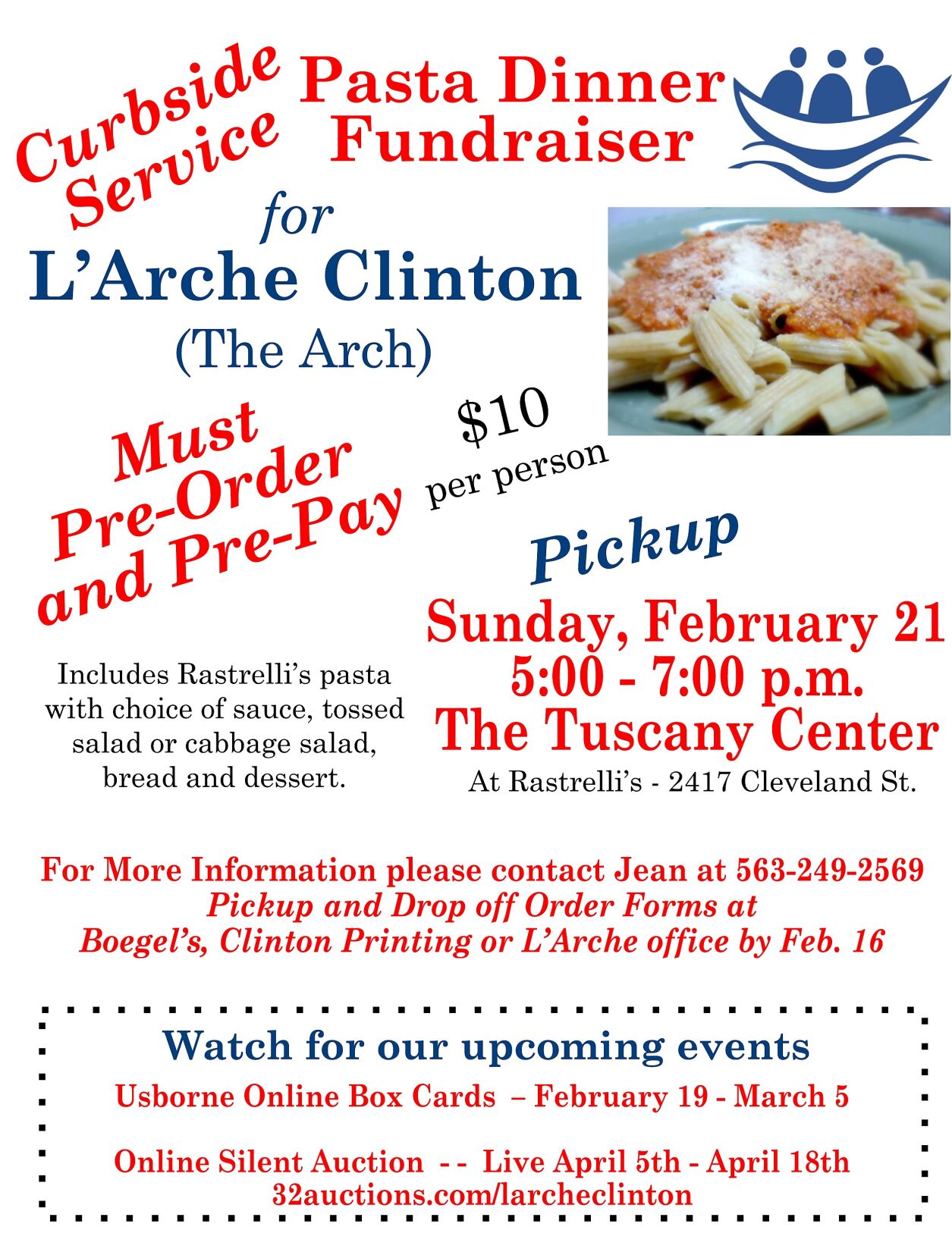 Pasta dinner will raise money for L Arche Clinton Local News