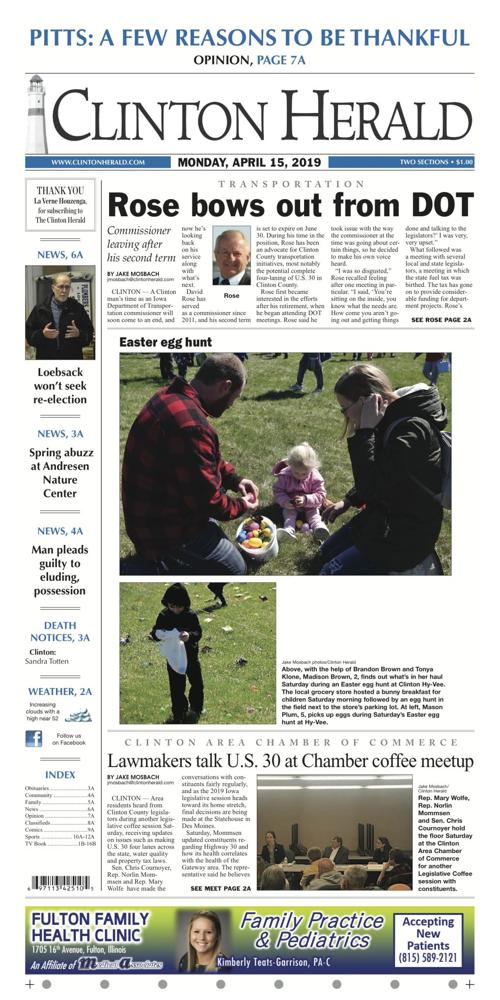The front page for April 15, 2019