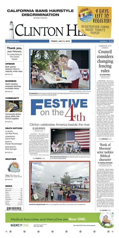 The front page for July 5, 2019