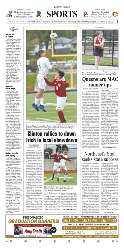 The sports page for May 8, 2019