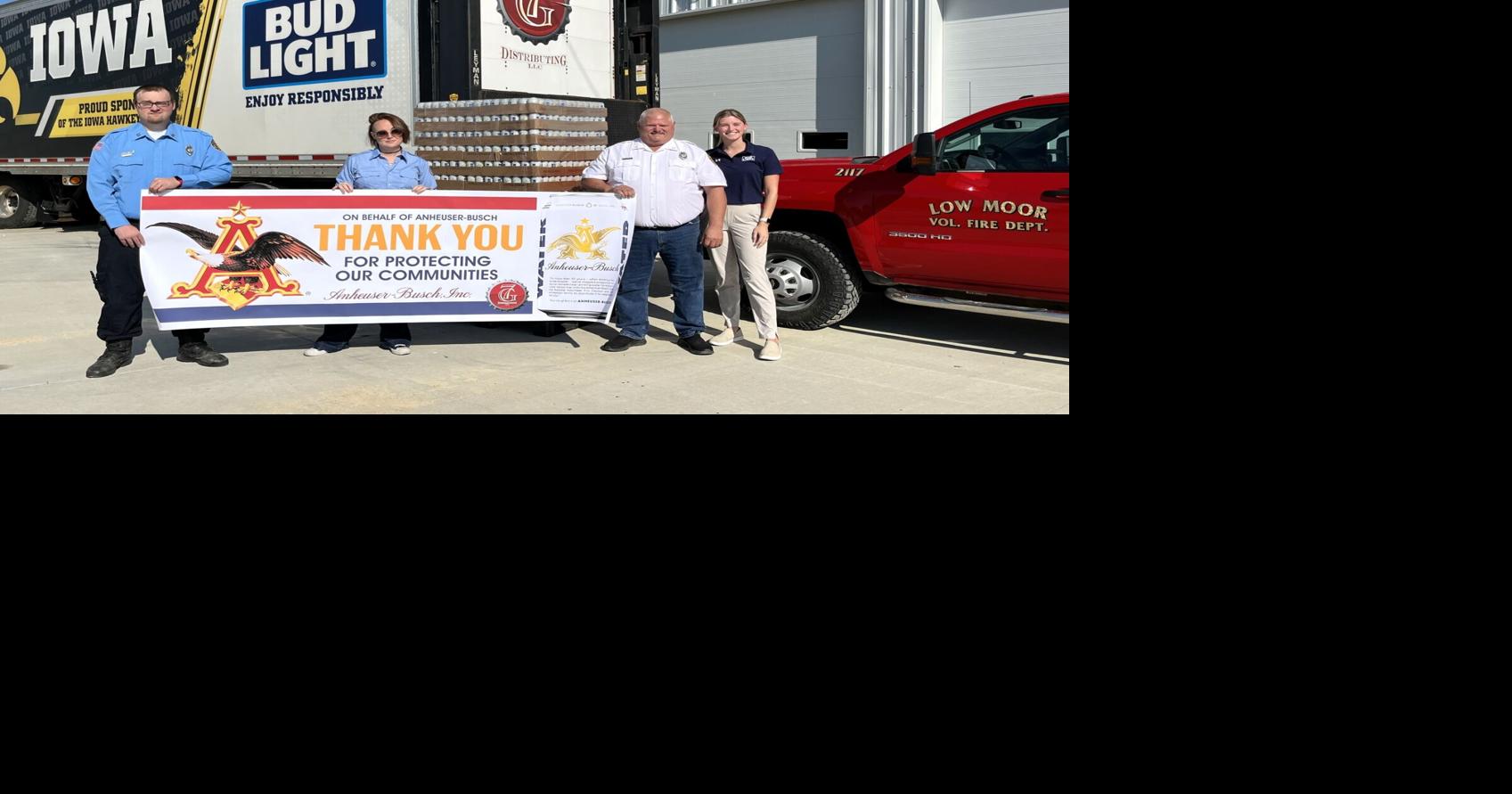 AnheuserBusch and 7G Distributing Provide Emergency Drinking Water to Low Moor Fire Department