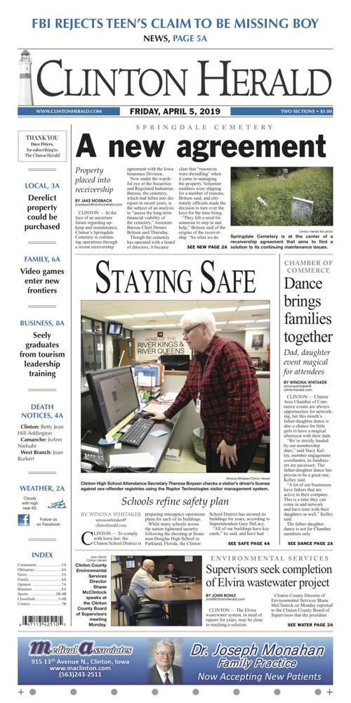 The front page for April 5, 2019