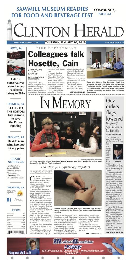 The front page for January 10, 2019
