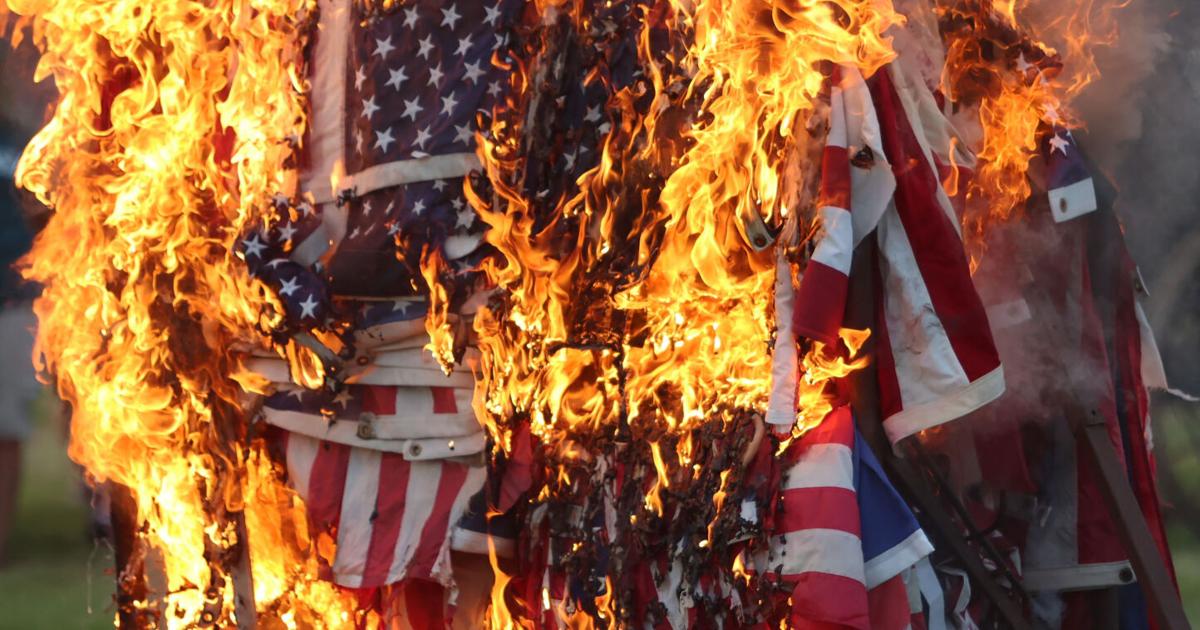 American flags retired in Miles