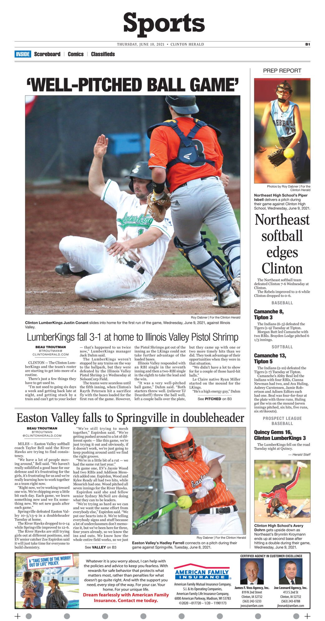 June 10, 2021 Front Sports page