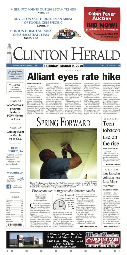 The front page for March 9, 2019