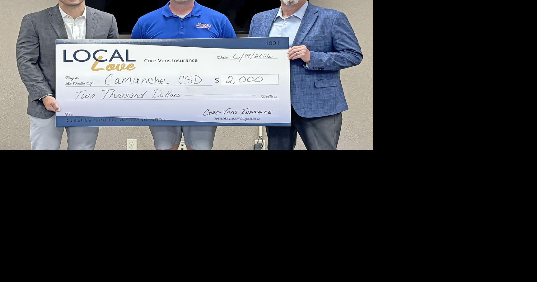 Core-Vens Insurance and Janelle Friedman contribute toward AED for Camanche schools