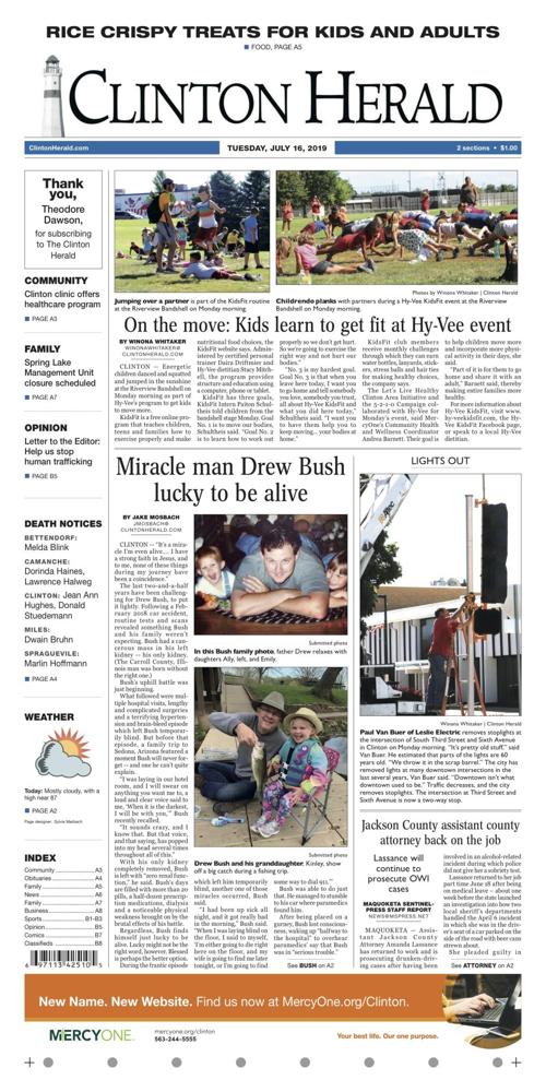The front page for July 16, 2019