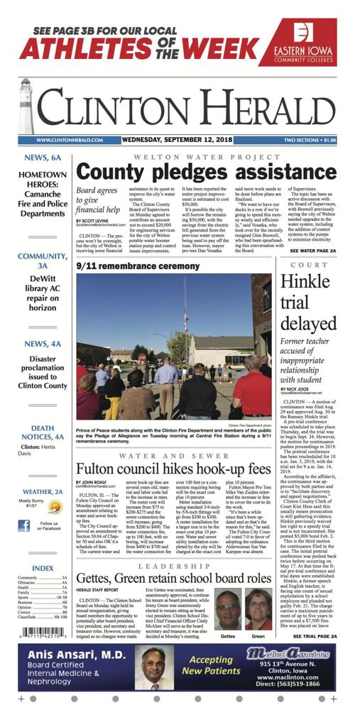 The Front Page for Sept. 12, 2018
