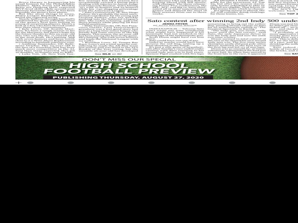 August 25 2020 Front Sports Page Gallery Clintonherald Com