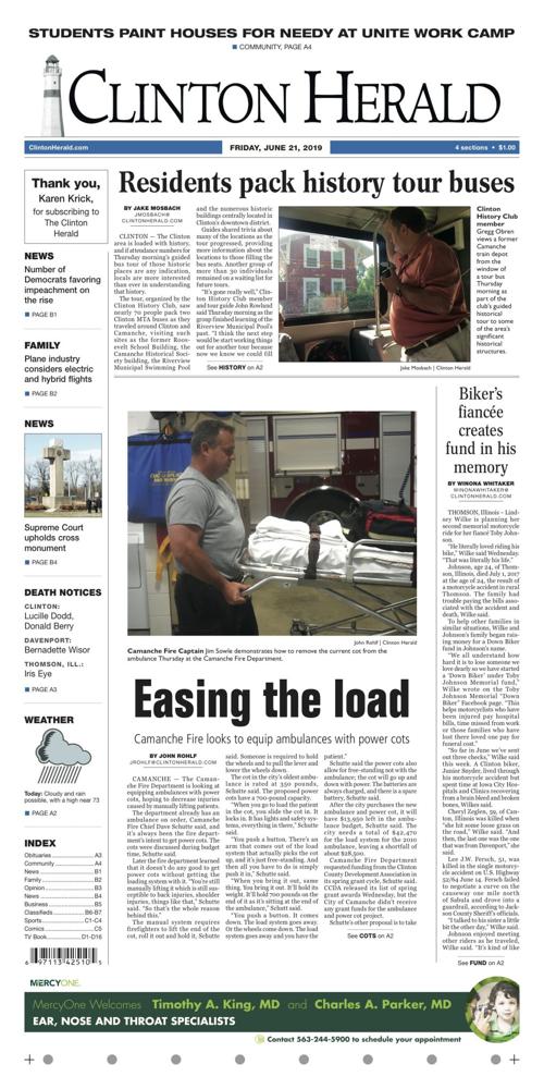 The front page for June 21, 2019