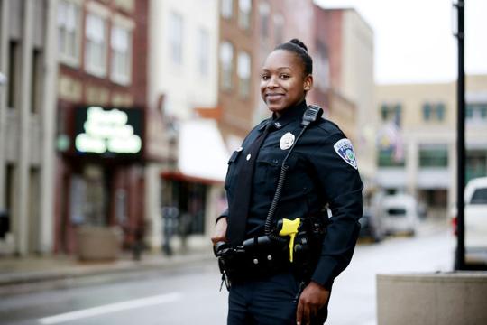 West Virginia city's first black female police officer on patrol (WITH