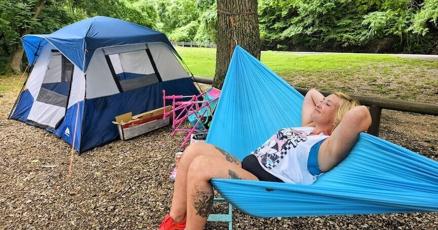 TOUCHING GRASS: Campers like sleeping outside, being with nature
