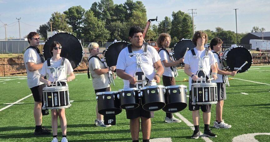 BAND PRACTICE: Orange Express members prepare for games, contests with Oklahoma schools