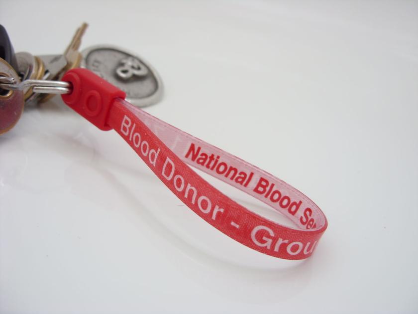 Blood donor keychain