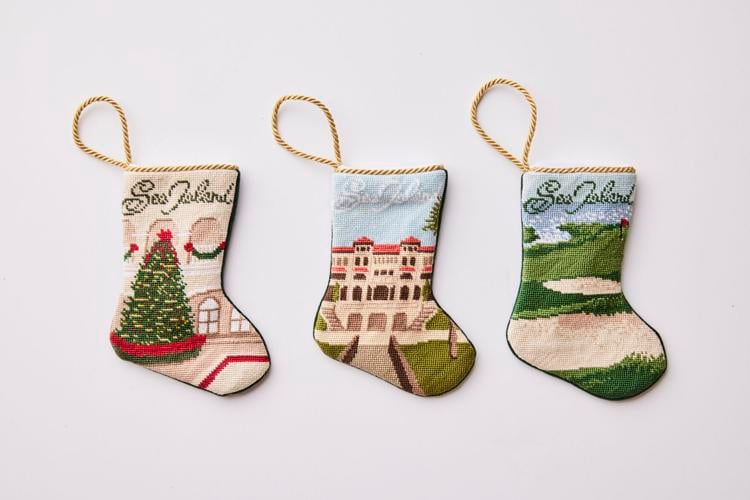 Santa with Shells Needlepoint Stocking – Coastal Style Gifts