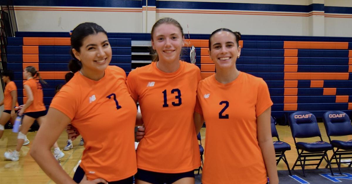 Orange Coast College men’s volleyball raid the Fullerton Hornets’ nest, straight set win