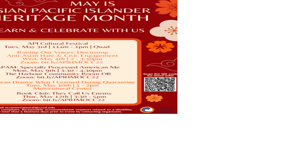OCC hosting various events, activities for Asian and Pacific Islander Month - Vimarsana News