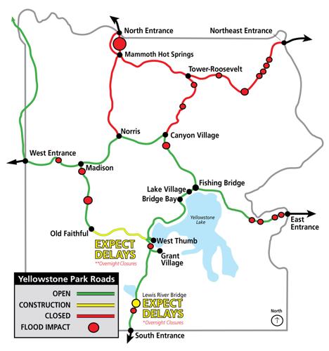 2022 Yellowstone Construction Map