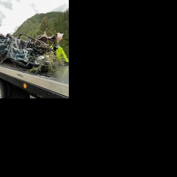 Driver survives plunge into Snake