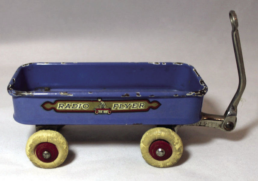 vintage blue radio flyer wagon