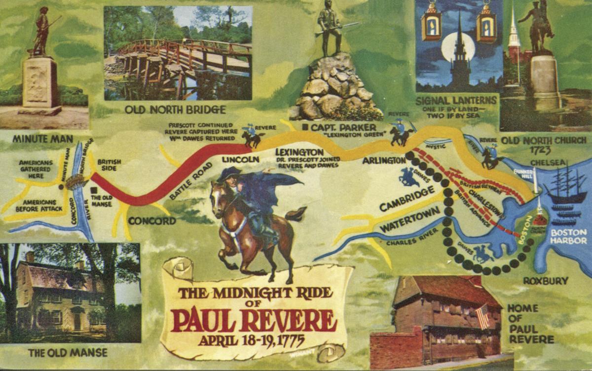 Map Of Paul Reveres Ride - Maps Catalog Online