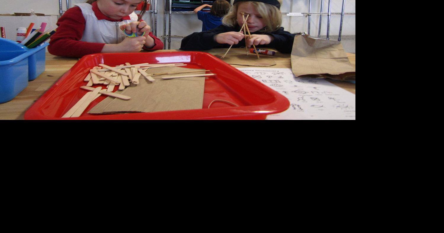 Hands-on learning fun: RMAE kindergartners make tepees in school’s ...