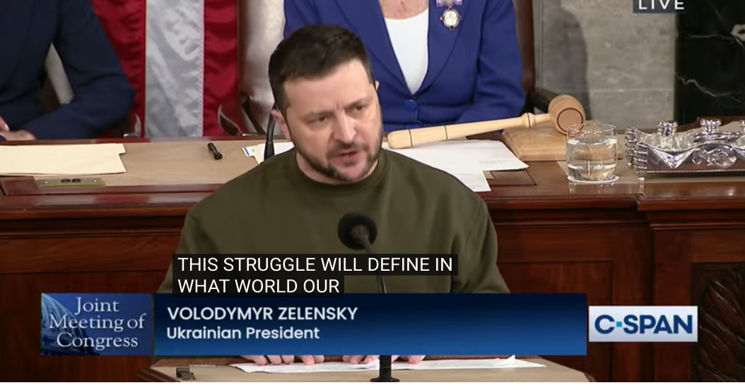 Ukrainian President Volodymyr Zelensky Addresses Joint Meeting of ...