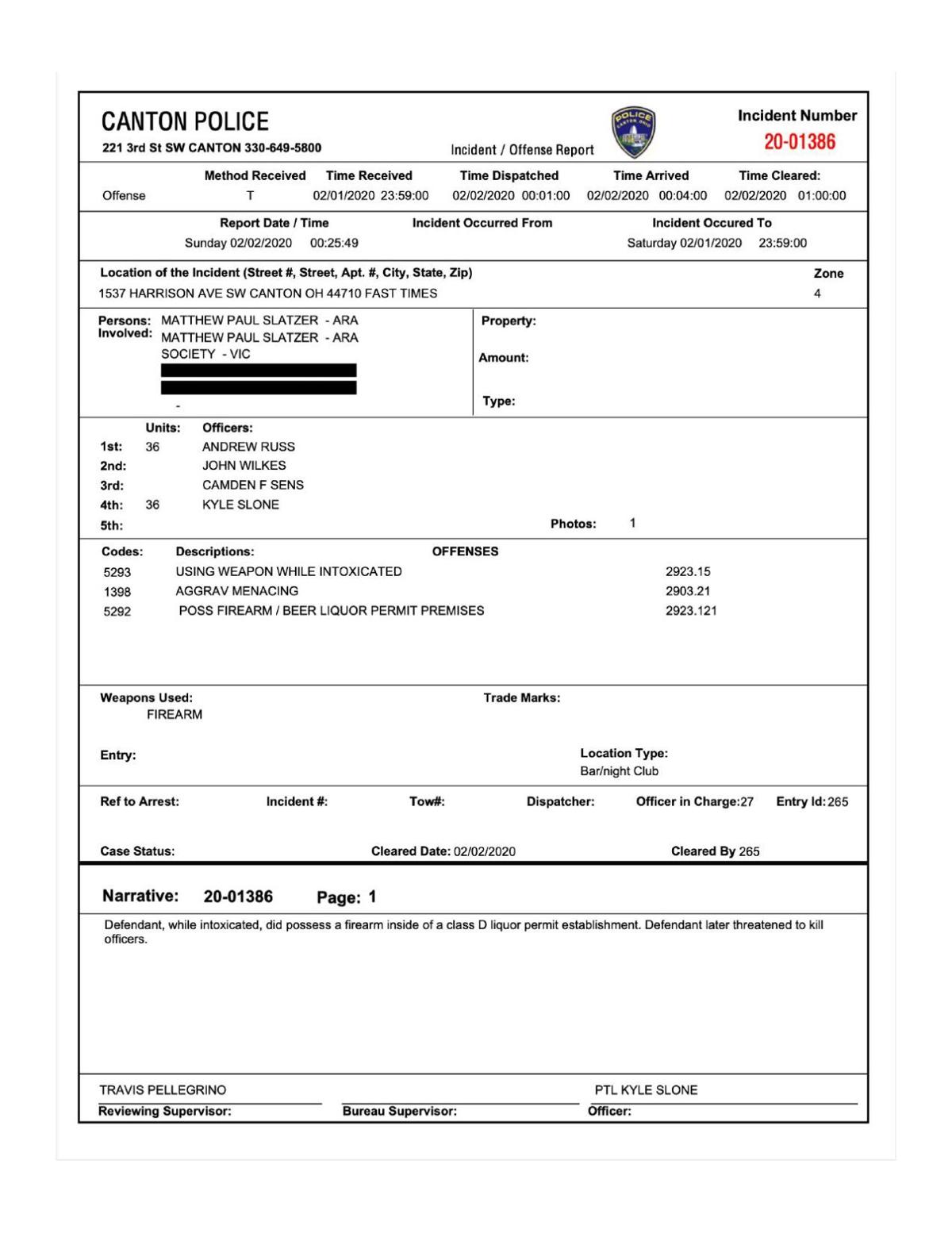 canton police report incident number 20 01386 houston police incident report number