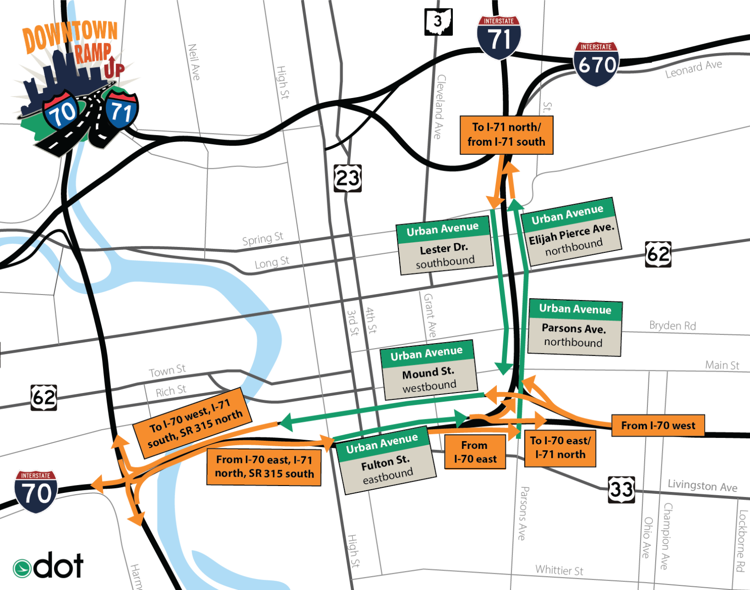 Columbus downtown highway construction project begins Local News