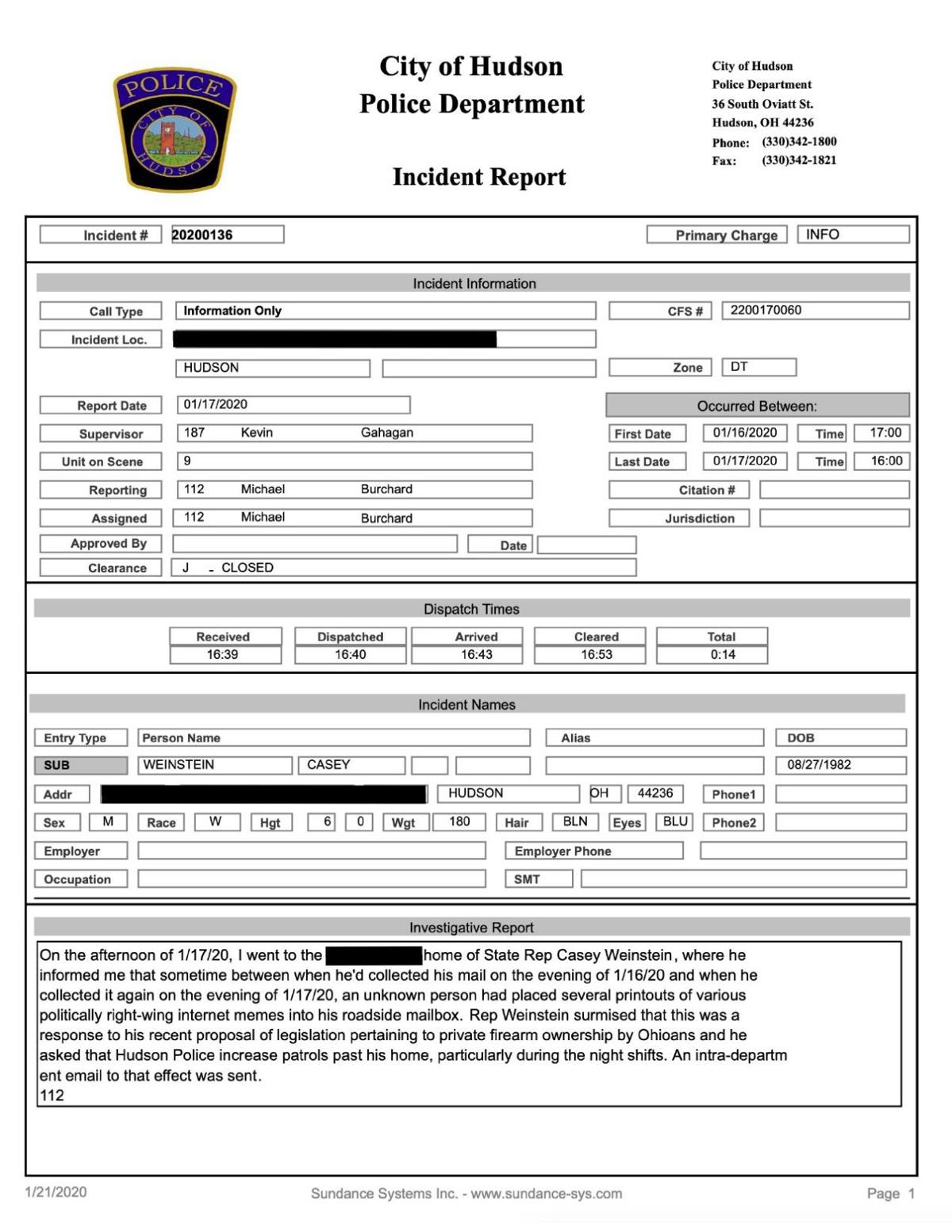 right wing memes in state rep casey weinstein s mailbox asheville police incident report