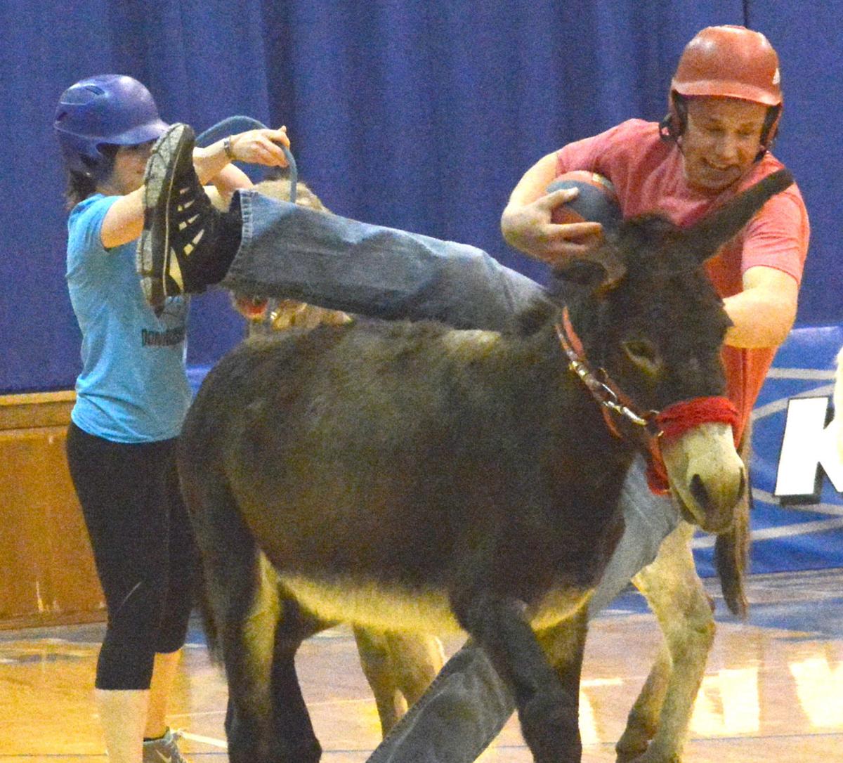 Players learn donkey ball is stubborn game Local
