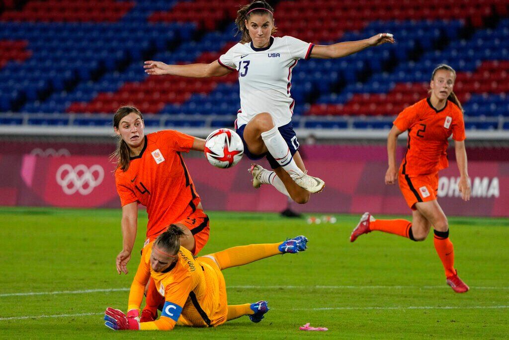 U.S. Women's National Soccer Team's Allie Long and Crystal Dunn