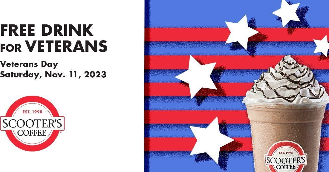 Scooter's Coffee offering free drinks to veterans on Veterans Day