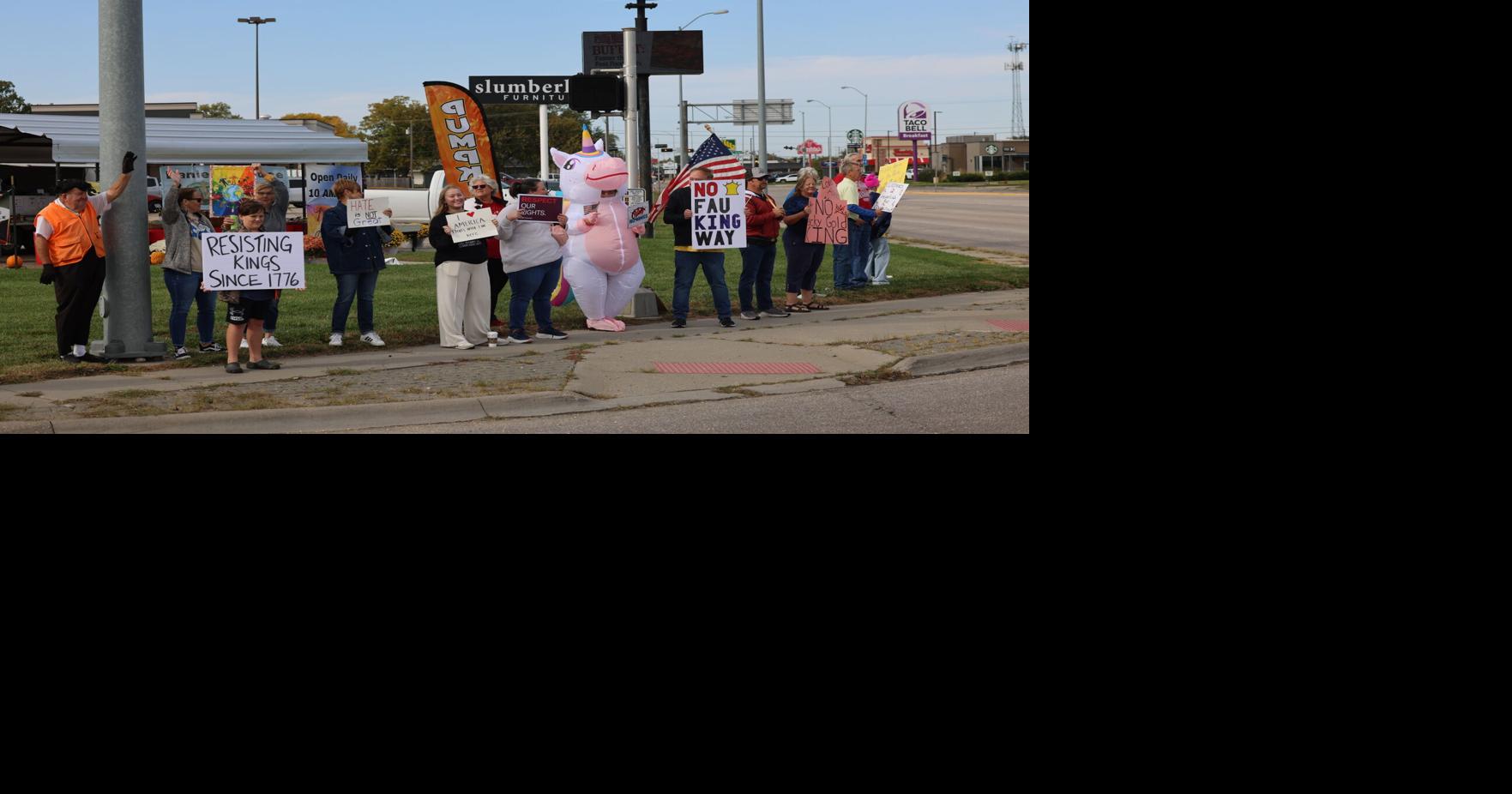 Dozens of protestors attend No Kings rally in Columbus