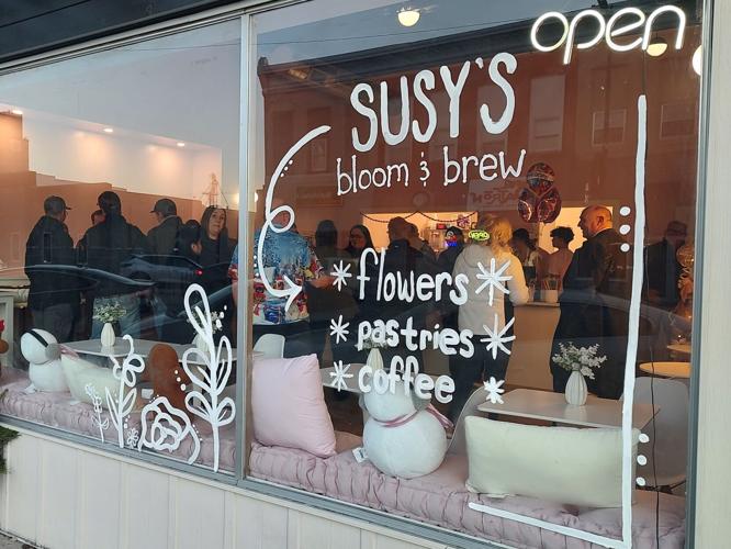 Susy's Bloom and Brew shop window
