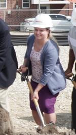 Karen Connell at Community Building groundbreaking