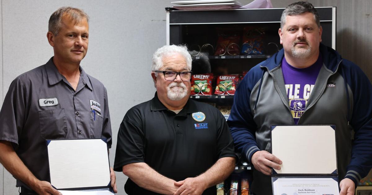 Jackson Services in Columbus honored for backing deployed Guard member