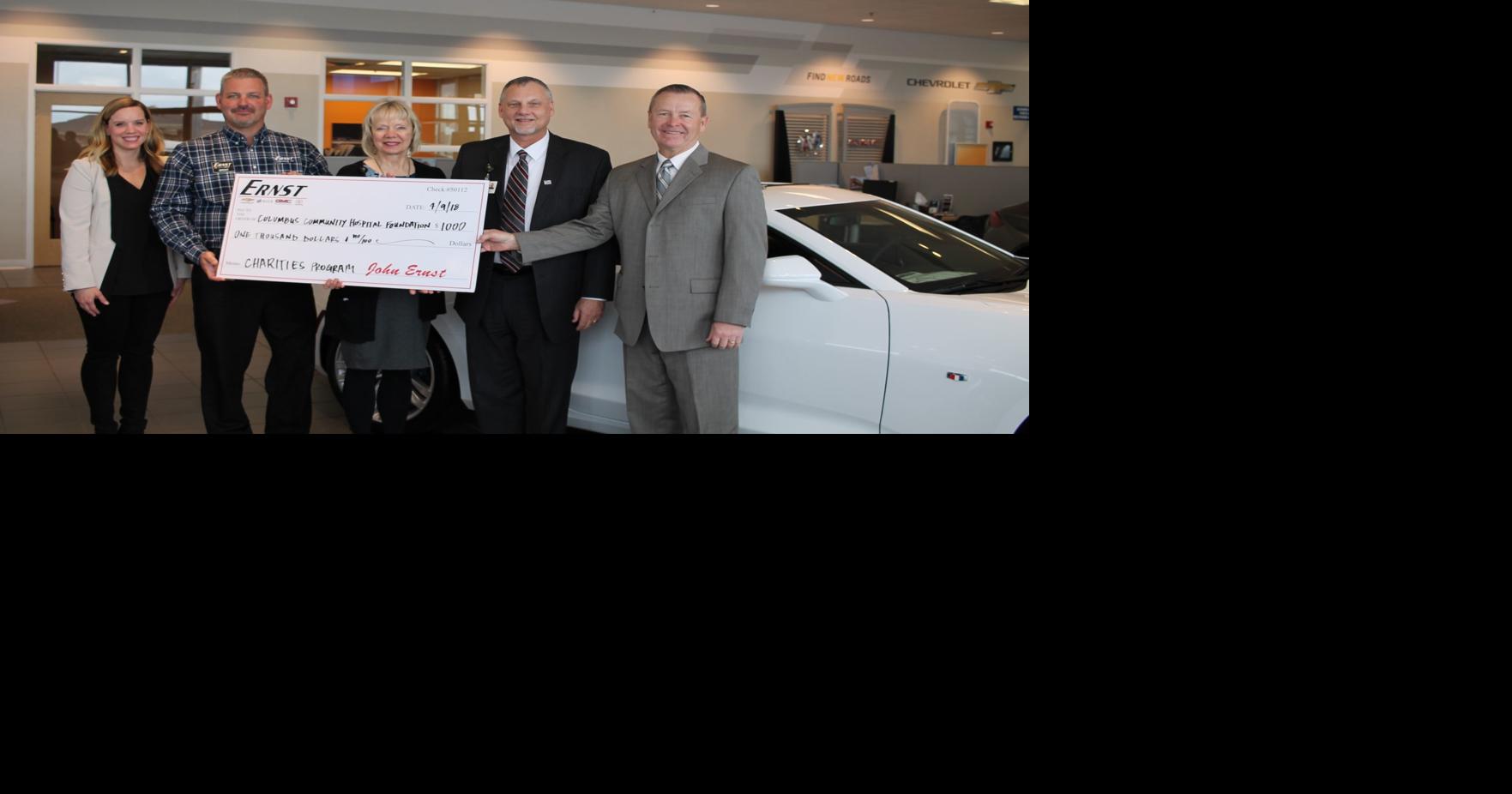 Ernst Auto Center makes donation to the Columbus Community Hospital