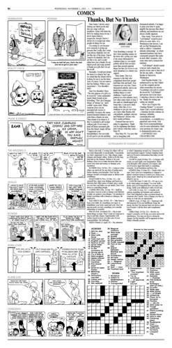 Crossword Puzzle Advice/Comics for November 1 2023 Community