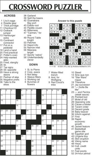 Crossword Puzzle, Advice/Comics for Nov. 11, 2020 | Community ...